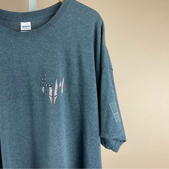 Gildan Men's 3XL Freedom USA Flag Animal Skull American Graphic T Shirt - Picture 9 of 9